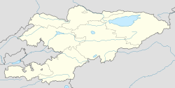 Kirguistán en el mapa de Asia Central