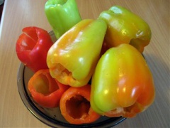 Pimientos limpios para rellenar